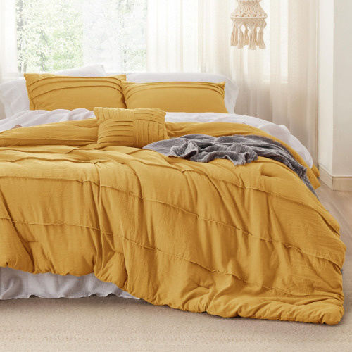 Bedsure King Size 3-Piece Pinch Pleat Comforter Set Boho Bed-in-A-Bag Bedding with Pillowcases for All Season $299