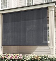 VICLLAX Outdoor Cordless Roller Shade 8' W x 8' H, Patio Shade Roll Up Outdoor Blinds for Front Porch, Anthracite Grey $199