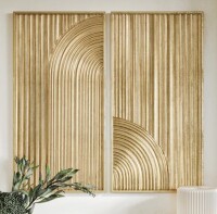 Elysia Abstract Metal Modern Wall D&eacute;cor (2-Piece Set) New In Box $299