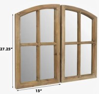 Loon Peak&reg; Farmhouse Arch Wood Window Pane Mirrors, 15" x 27" New In Box $199