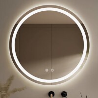 Wrought Studio&trade; LED Bathroom 20" Round Mirror with Light &ndash; Anti-Fog and Adjustable Color Lighting New In Box $199
