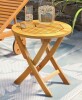 Beachcrest Home&trade; Erkerd Round Acacia Folding Outdoor Side Table, 20'' H X 19'' D X 19'' W New In Box $199