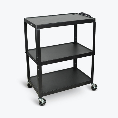 FSE 373-AVJ42XL Extra-Large Adjustable-Height Steel AV Cart Three Shelves Black Electric New In Box $299