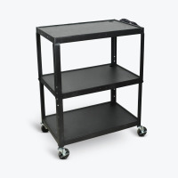 FSE 373-AVJ42XL Extra-Large Adjustable-Height Steel AV Cart Three Shelves Black Electric New In Box $299