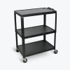 FSE 373-AVJ42XL Extra-Large Adjustable-Height Steel AV Cart Three Shelves Black Electric New In Box $299