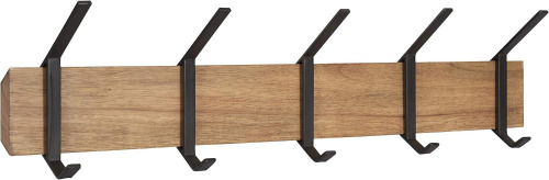 Kate and Laurel Rossmore Farmhouse 5-Hook Wall Hanging Coat Rack, Natural Rustic Wood, Modern Hanging Rack for Coats, Bags, Or Pots and Pans $199