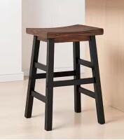 Alaterre Furniture Pomona 26 in. Brown Solid Wood Counter Height Stool with Metal Legs, Industrial-Style Seating Accent Furniture $299