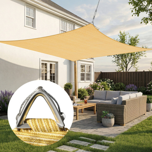 Royal Shade 12' x 18' Pro Rectangle Sun Shade Sail &ndash; Commercial Grade, UPF 50, Heavy Duty 260 GSM Fabric, Reinforced Corners & Edges New In Box $299