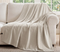 Bedsure 100% Cotton Queen Size Blanket Soft Cozy Textured Herringbone Woven Blanket for All Seasons New In Box $199