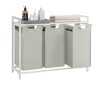 Songmics Home - Laundry Hamper, Laundry Basket, Laundry Sorter with 3 Pull-Out,Removable Bags, Shelf, Metal Frame, 3 x 10 Gallons (38L) - White New In Box $99