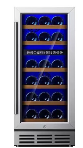 Simzlife Cellar Cooling Unit 15 in. Digital Control 30-Wine Bottles Wine Cooler in Black, Dual Zone with 6-Adjustable Shelves New in Box $699