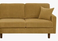Latitude Run Corduroy Upholstered Sectional Sofa With Wooden Legs in Ginger New in Box $799