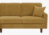 Latitude Run Corduroy Upholstered Sectional Sofa With Wooden Legs in Ginger New in Box $799