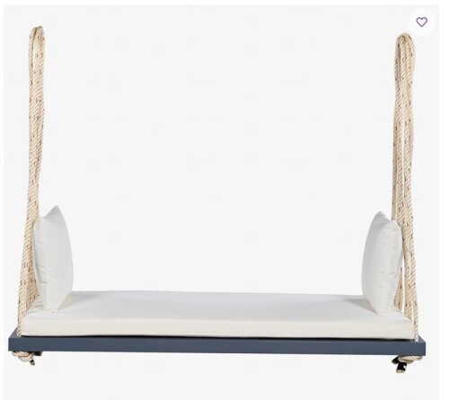 Dakota Fields Outdoor Patio Wooden Swing Chair, Hanging Porch Swing Bench With Cushion And Pillows, 10.8Ft Hemp Ropes New in Box $499
