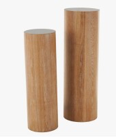 Cole And Grey Wood Handmade Pedestal Side End Accent Table New in Box $299