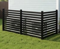 Vevor 3 Panels Outdoor Privacy Screen, 50 x 48 in Air Conditioner Fence with 27.6 in Ground Stakes, Pool Equipment Enclosure, Vinyl Privacy Fence, Black, Ideal for Trash Can and A/C Units New in Box $299
