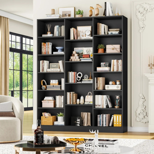 Ebern Designs Wakil 74.02" H x 58.7" W 6-Tier Wood Bookcase, New in Box $899