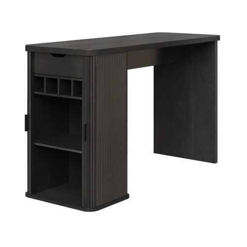 Ebern Designs 59'' Wooden Kitchen Island With Storage, Rectangular Bar Table With Drawer And Wine Rack, Black, New in Box $399