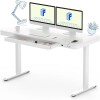 FLEXISPOT 55" White Electric Standing Desk with Drawers, Quick Assembly Home Office Sit Stand Desk with Storage, USB Charging, New in Box $499