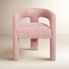 Joss & Main Darlington Chenille Upholstered Dining Arm Chair, Gwen Pink Microsuede, New in Box $499
