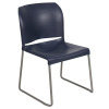 Flash Furniture HERCULES Series 880 lb. Capacity Navy Full Back Contoured Stack Chair with Gray Powder Coated Sled Base, Navy, New in Box $299