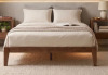 George Oliver Carruthers Thor Bed Frame Queen - Solid Wood Platform Bed - Japanese Joinery Bed Frame - Wood Slat Support - No Box Spring Needed - Easy Assembly - Minimalist & Modern Style, Walnut, New in Box $899