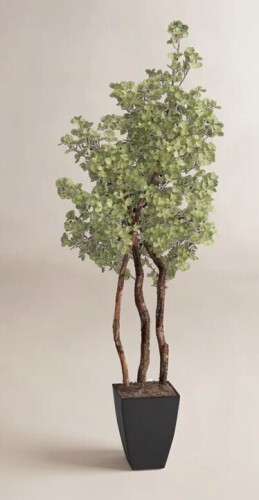 D & W Silks 84'' Faux Star Leaf Tree Tree in Metal Planter New Shelf Pull $299