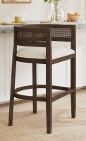 Ebern Designs Oech Rubberwood Upholstered Bar Stool New Open Box $399
