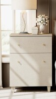 Latitude Run&reg; Large Nighstand Bedside Table With Drawers And Doors New Open Box $399