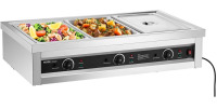 VEVOR 3-Pan Commercial Food Warmer, Electric Steam Table with Independent Temperature Control, 450W x 3 Stainless Steel Buffet Catering Food Warmer for Restaurant Party Similar to Picture $499