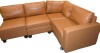 Latitude Run 4 piece Faux Leather Sectional in Camel New Floor Model $2499