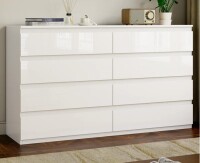 Ebern Designs Ato 8 Drawer 55.1" W Double Dresser in White New in Box $799