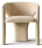 George Oliver Modern Chenille Upholstered Dining Armchair with Curved Back, Oatmeal, New in Box $399