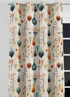 East Urban Home Scandinavian Midcentury Delight I - Mid-Century Velvet Grommet Curtain - Room Darkening - 1 Panel, 52" x 84" / Vintage Indian Floral Pattern - Tropical Blackout Curtain - 1 Panel, 52" x 84" Assorted $79