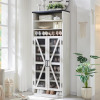 JXQTLINGMU Farmhouse Shoe Cabinet, 72" Tall Shoe Cabinet with Mesh Doors and Adjustable Shelves, Rustic Wooden Shoe Organizer, Modern Large Shoe Cabinet Storage for Entryway, Off White New Open Box $399