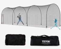 VEVOR Baseball Batting Cage, Softball and Baseball Batting Cage Net and Frame, Practice Portable Cage Net with Carry Bag, Heavy Duty Enclosed Pitching Cage, for Backyard Batting Hitting Training, 40 x 12 x 12 ft. New In Box $399