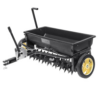VEVOR Seed Spreader, 100 LB Capacity, Towable Poly Drop Design with 10" Wheels, Durable Steel Spike Aerator, for Efficient Fertilizing, Seeding, and Salt Distribution, Ideal for Home, Farm Use, Rug New In Box $399