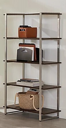 Realspace&reg; Trezza 60"H 4-Shelf Bookcase, Warm Walnut New in Box $399