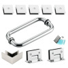 MCOCOD Frameless Corner Shower Door Hardware Kit: Hinges, Handles for 5/16&rdquo; to 3/8&rdquo; Glass New In Box $399