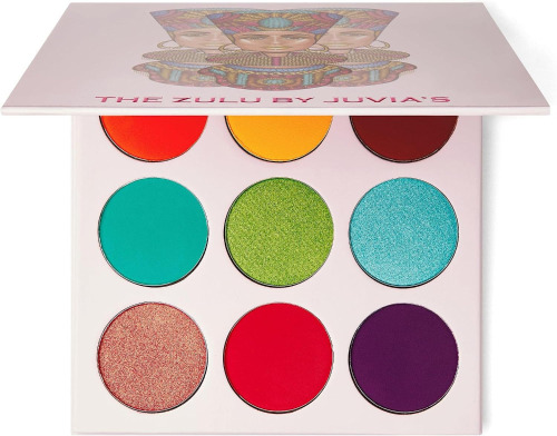 Juvia's Place Zulu Eyeshadow Palette, 9 Exotic Hues of Greens, Purple, Red, Brown, Yellow, Matte and Shimmers New in Box