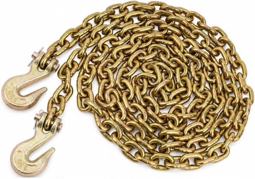 Littflowrsea 1/2 Chain with Hooks, 10 ft Grade 80 Trailer Chains Transport Binder Chain New $99
