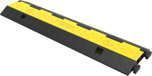 VEVOR Cable Protector Ramp 2 Channel 11000 lbs/Axle Load Capacity Traffic Speed Bump, Modular Interlocking Connection, Protective Wire Cord Rubber Ramp Driveway, PVC Flip-Open Top Cover New $79