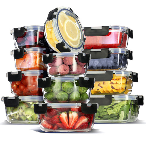 Ivy Bronx 24-piece Glass Food Storage Containers with Lids, Food Storage Containers with Airtight Lids 12 containers and 12 lids New In Box $79