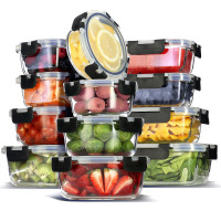 Ivy Bronx 24-piece Glass Food Storage Containers with Lids, Food Storage Containers with Airtight Lids 12 containers and 12 lids New In Box $79