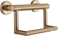 DELTA Bathroom Grab Bar with Toilet Paper Holder, Champagne Bronze / Yamazaki Home Wall-Mounted Storage or Trash Bin, White, ABS Plastic, 4L, Supports 5.5 pounds, No Assembly New In Box Assorted $199
