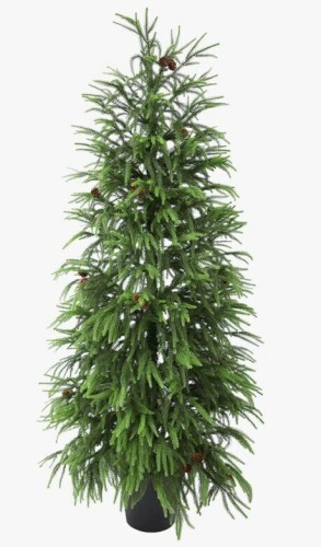 The Holiday Aisle&reg; 4 ft. UV-Resistant Real Touch Norfolk Pine Christmas Tree with Realistic Pinecones & Full Branches New In Box $199
