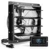 VEVOR 16 Inch Shutter Exhaust Fan Wall Mounted Automatic Louvers EC Motor, Steel Housing, Temperature & Humidity Controller, Ventilation & Cooling for Attic, Garage, Barn, Greenhouse, Workshop, Black On Working $299