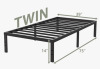 Alwyn Home Ebern 14" Black Metal Platform Bedframe, No Box Spring Needed, Twin Size New In Box $199