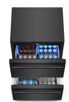 Nipus 23.42 in. 250 Plus Cans Single Zone 2-Drawer Built-in Beverage Cooler with 2-Swivel Casters in Stainless Steel New Floor Model $1299