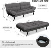 Vipbear Convertible Futon Sofa Bed,Grey Linen Futon Couch with Detachable Cushion,Adjustable Backrest & Armrest,Modern Small Recliner Loveseat Sleeper Couch New in Box $699 - 2